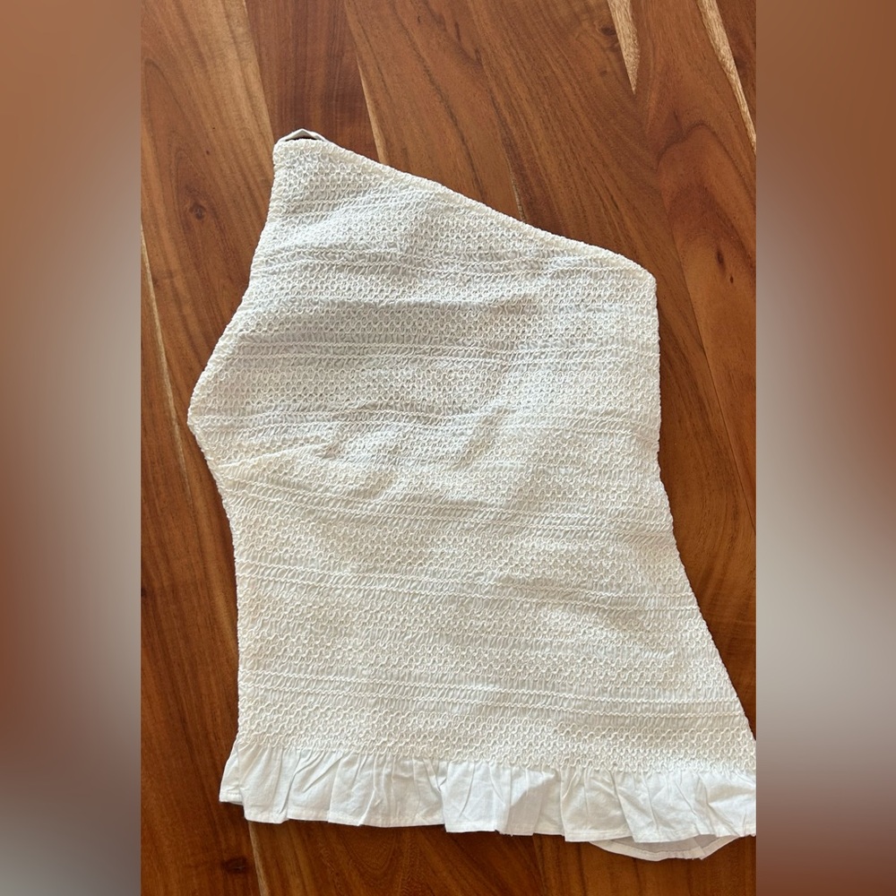 Elegant White One-Shoulder Top by Free People, NWT, size Small